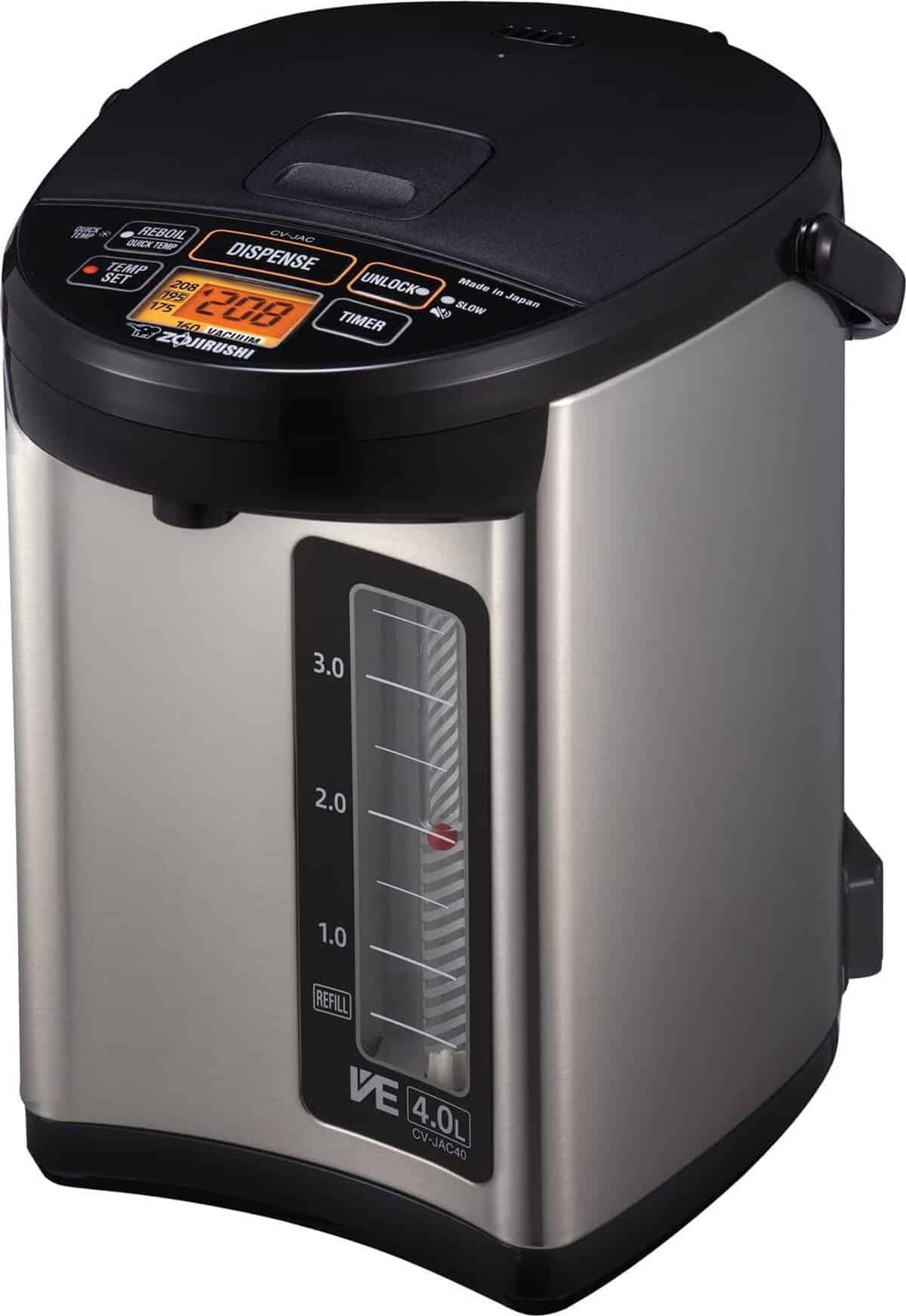 Test : bouilloire Zojirushi CV-JAC40XB 4 l en acier inoxydable noir