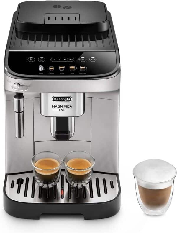 De'Longhi Magnifica Evo, Machine à Café et Cappucino avec Broyeur à Grains, ECAM292.33.SB, Argent [Exclusif Amazon] & DLSC002 Filtre à eau