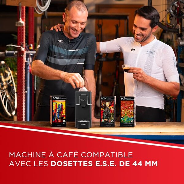 Polti Coffea S15B, Machine à Café Espresso, Compatible avec Dosettes E.S.E. 44 mm, Réservoir de 0,85 L, Température et Longueur du Café Réglables, Pression de la Pompe 19 bars, Noire