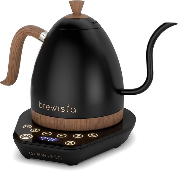 Brewista Artisan Matte Black | Bouilloire électrique | Bec col de cygne | Régulation température | Slow Coffee Barista | 1,0 L