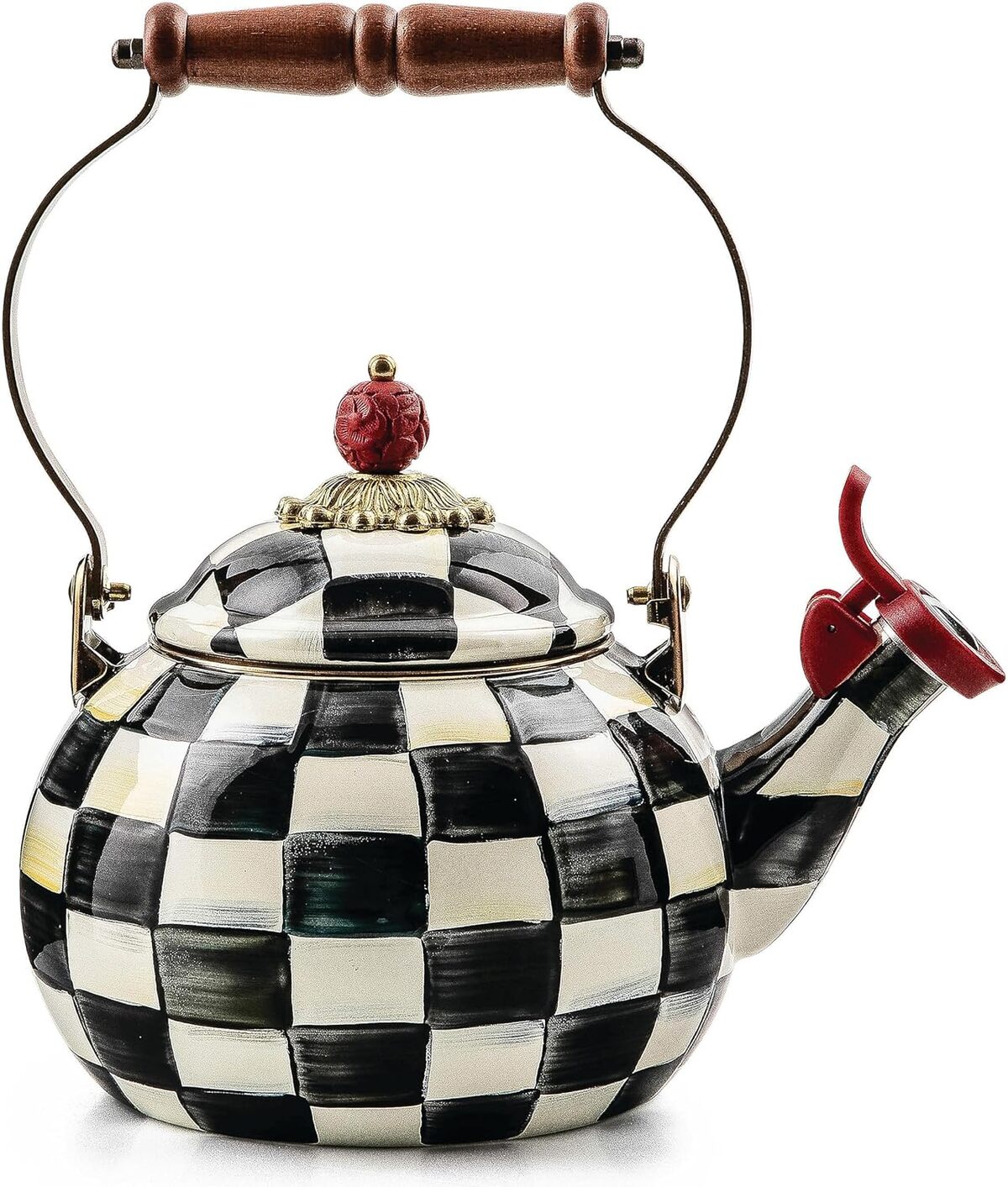 Test de la bouilloire émail MacKenzie-Childs Courtly Check