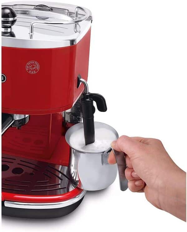 De'Longhi Icona Eco 311.R Macchina da Caffè Espresso Manuale, Caffè in Polvere o in Cialde E.S.E., 1100 W, Rosso