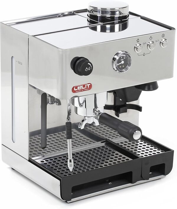Lelit Anita Machine à Café - Avec Mousseur à Lait & Moulin Intégré - 2,7 litres - PL042EMI-2G80 - Acier Inoxydable Poli