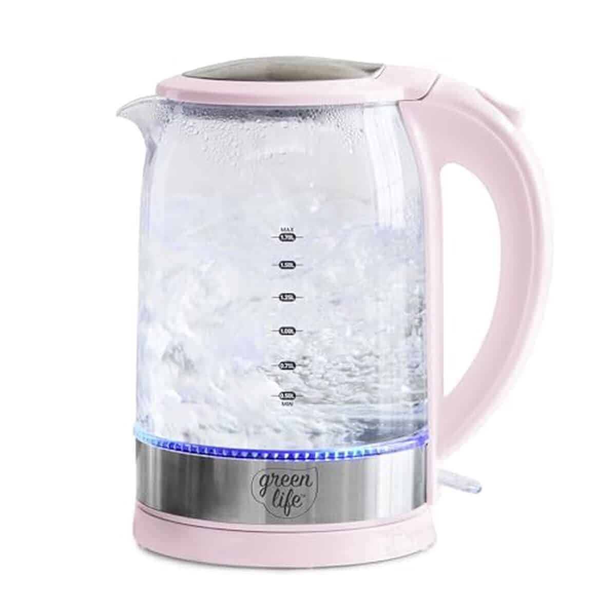 Test de la bouilloire GreenLife Quik and EZ : chauffage rapide et design rose