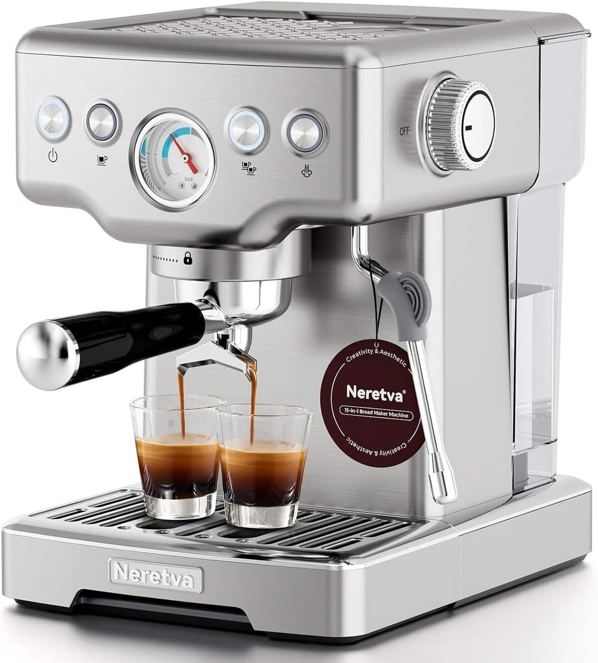 Test machine à expresso Neretva 15 bars : performance inoxydable