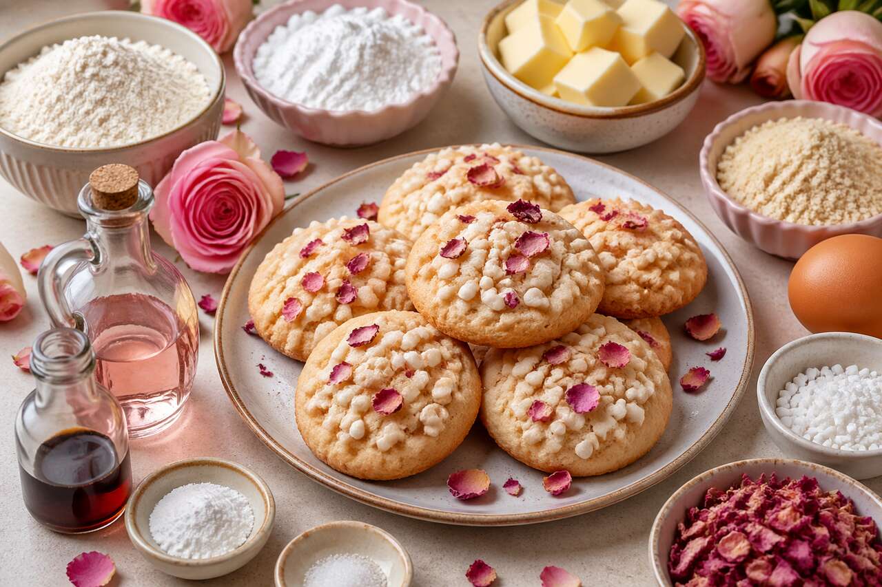 Recette de biscuits à l'eau de rose : délicats et parfumés