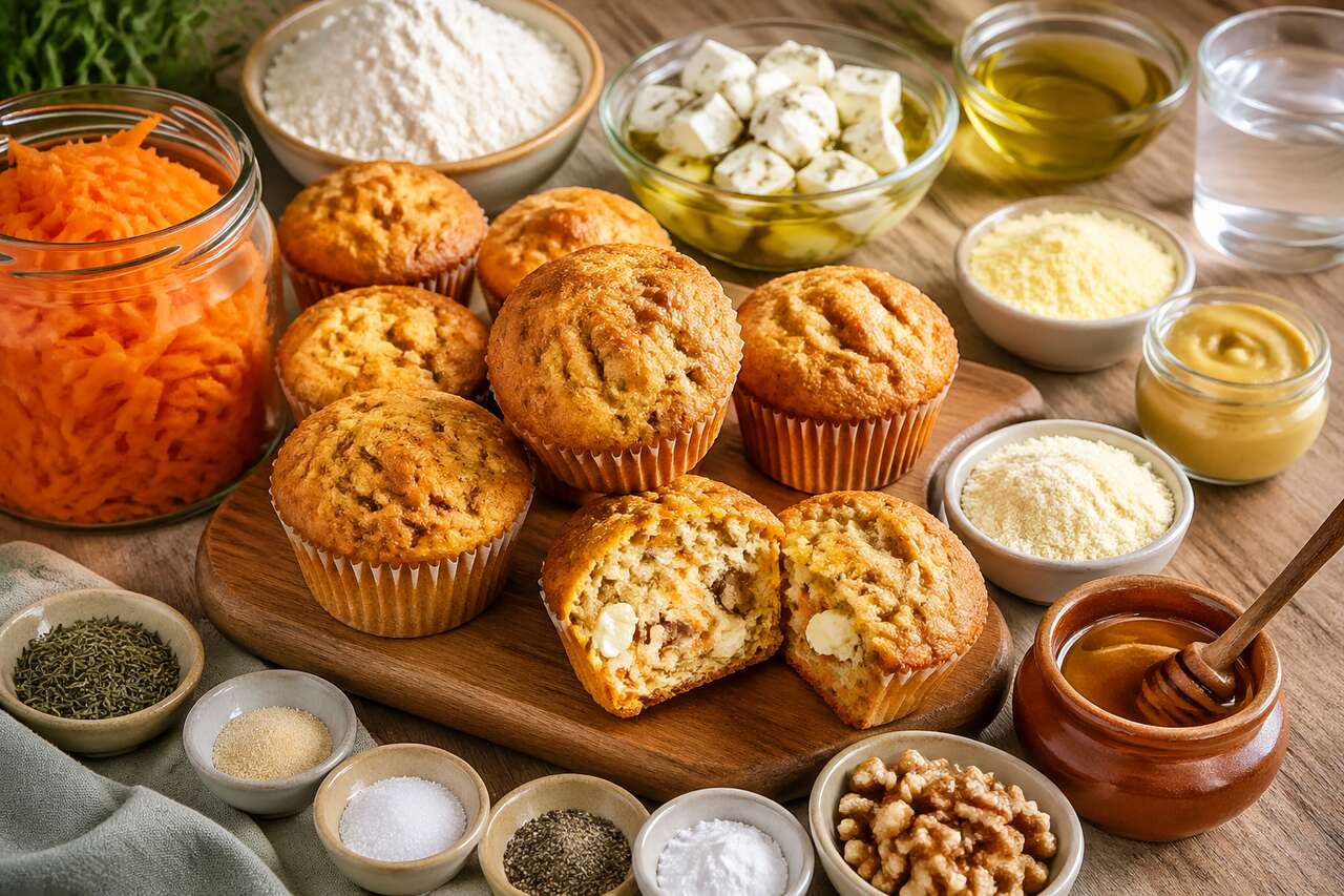 Recette de muffins aux carottes et chèvre