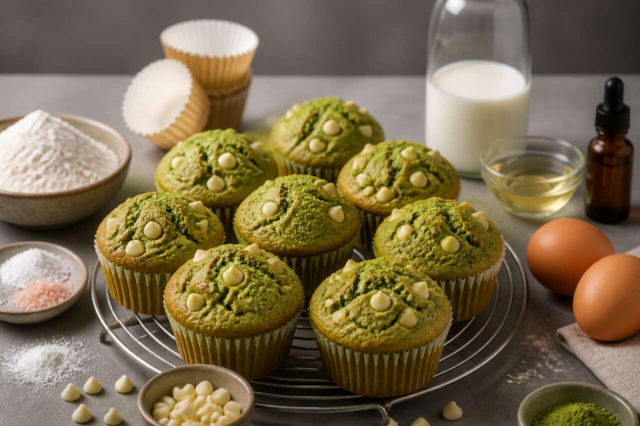 Recette de muffins au thé vert moelleux et parfumés