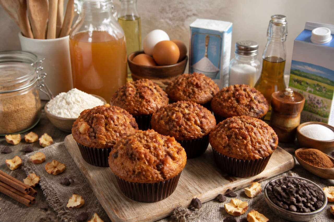 Recette facile de muffins aux pommes et au chocolat