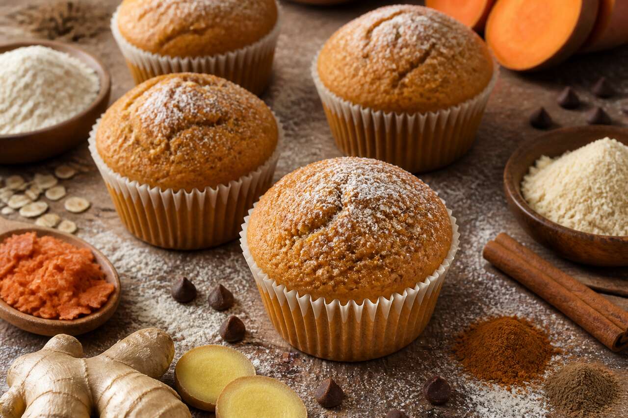 Muffins minceur à la patate douce et au gingembre : la recette légère et savoureuse