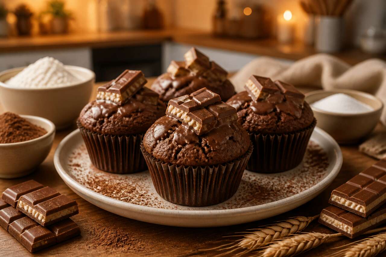 Recette de muffins chocolatés aux éclats de Kinder Country
