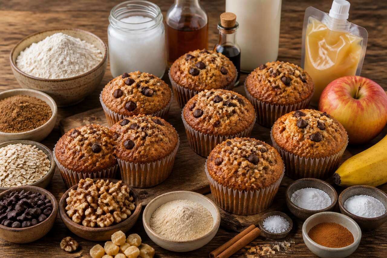 Recette de muffins pomme-banane végétaliens