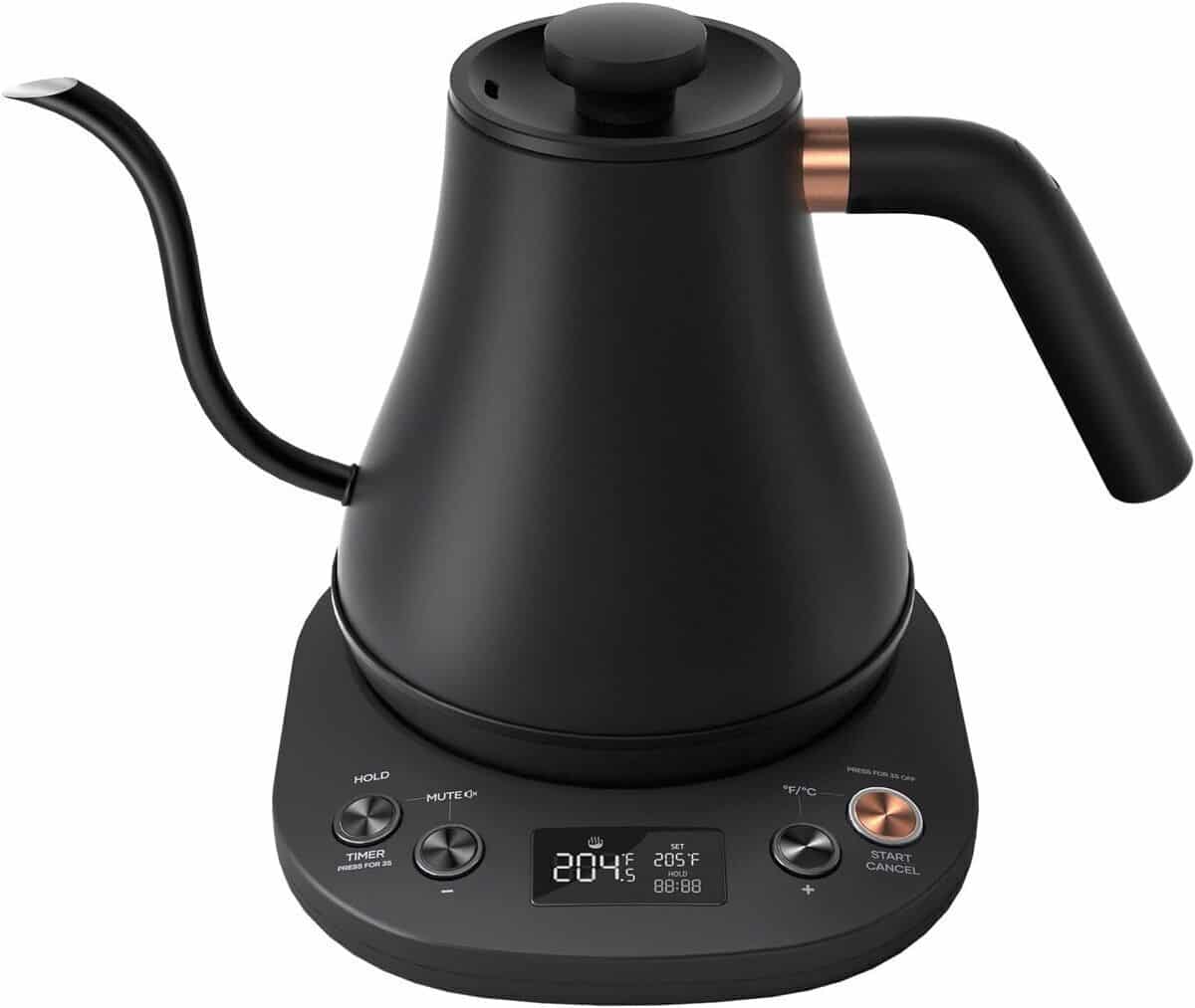 Test : mecity bouilloire électrique à col de cygne 1200 W, édition Barista