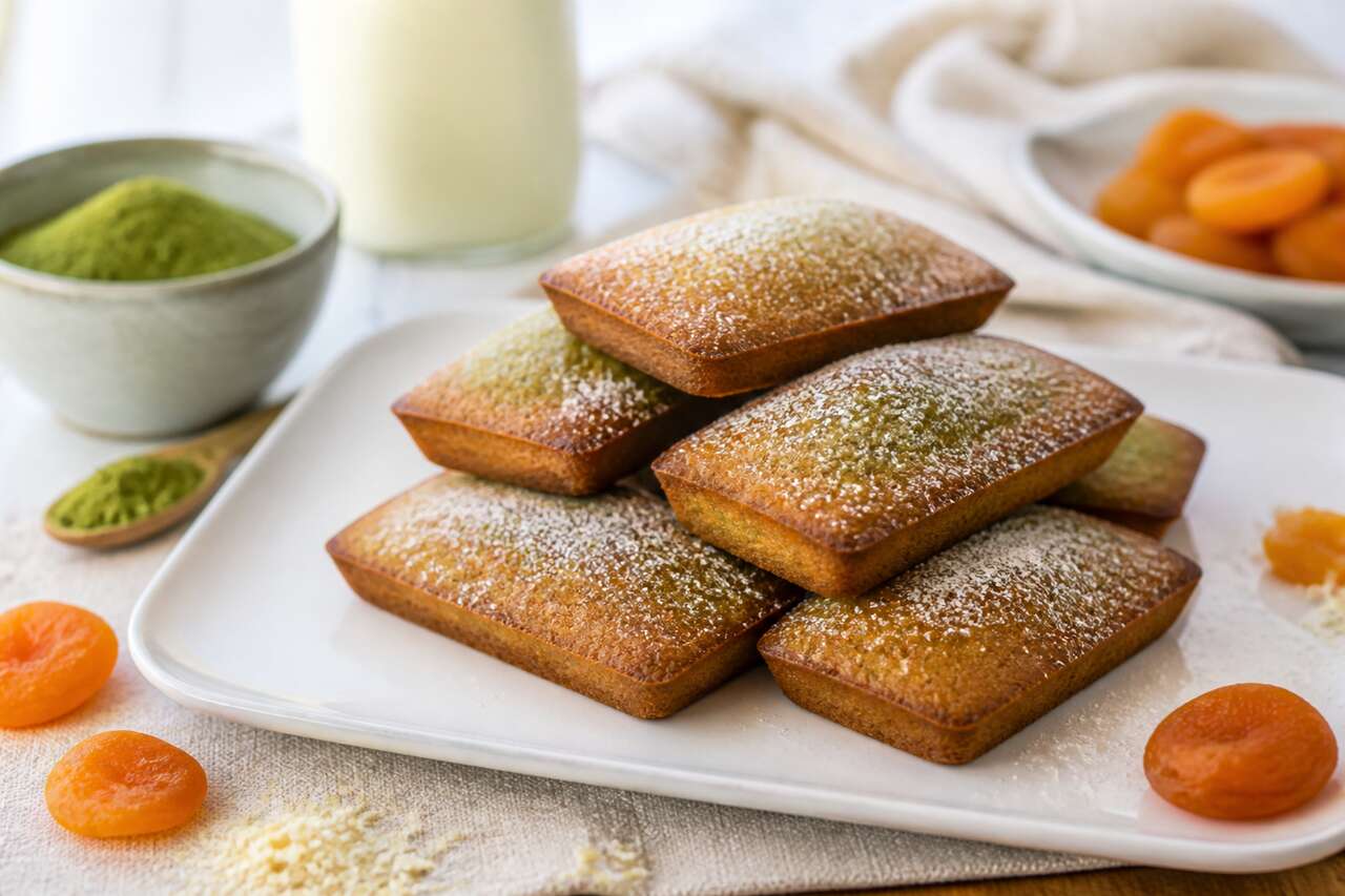 Recette de financiers au matcha et aux abricots