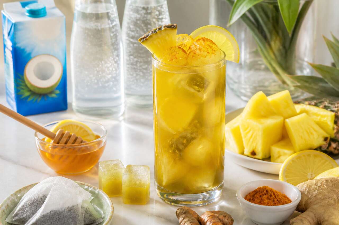 Recette de mocktail détox ananas au thé vert