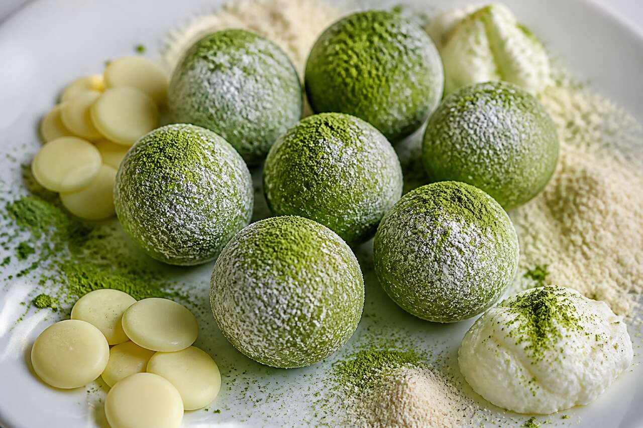 Recette de truffes au thé vert matcha