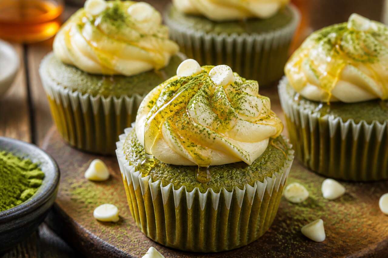 Recette de cupcakes au thé matcha et au miel