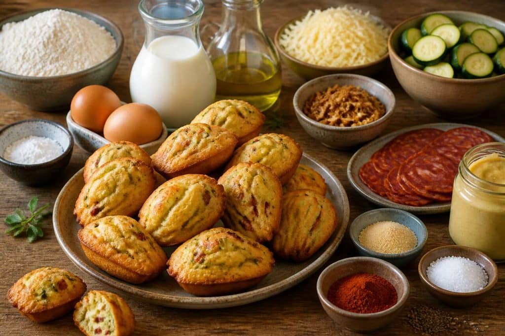 Recette de madeleines salées aux courgettes et chorizo