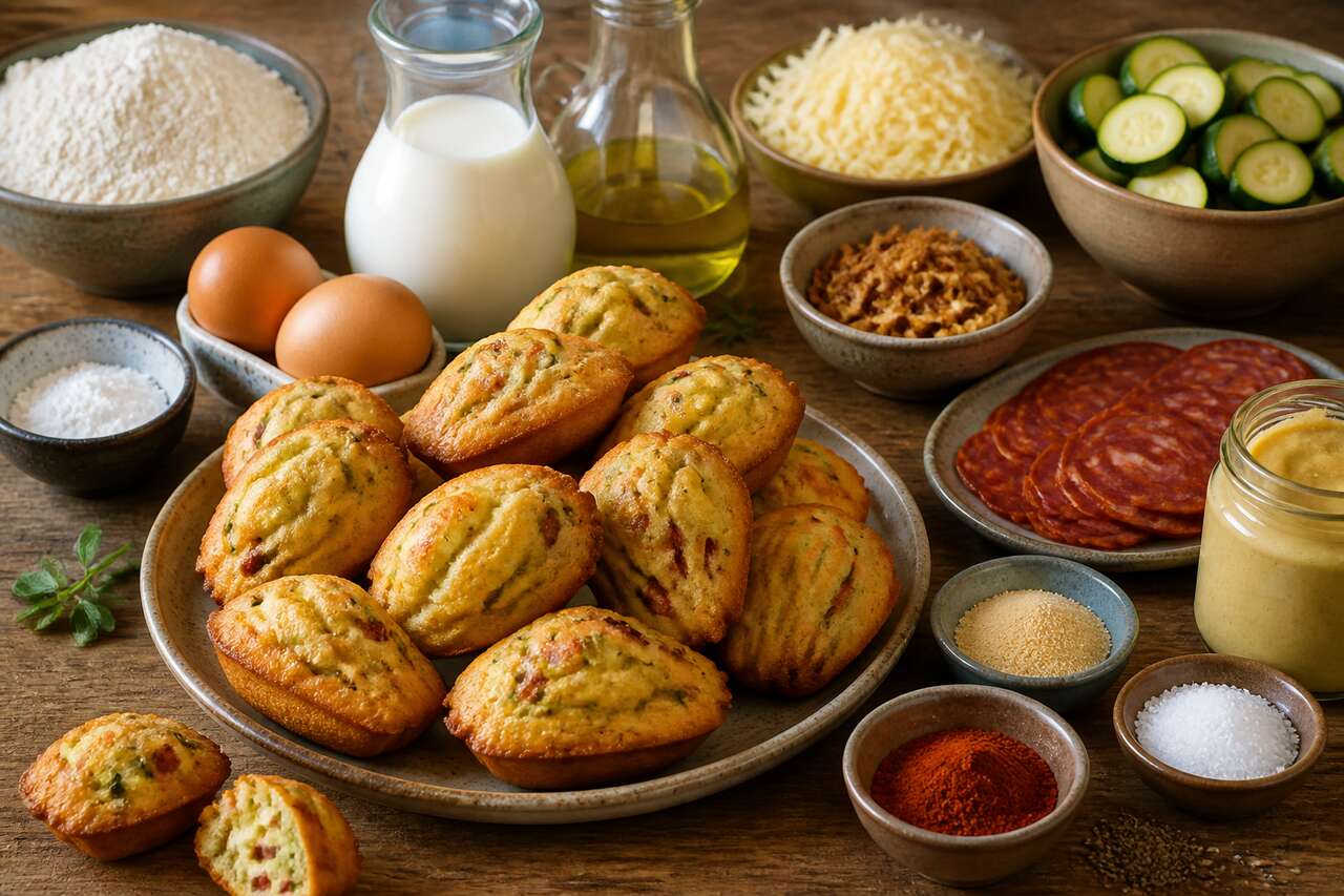 Recette de madeleines salées aux courgettes et chorizo