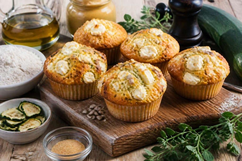 Recette facile de muffins au chèvre et à la courgette
