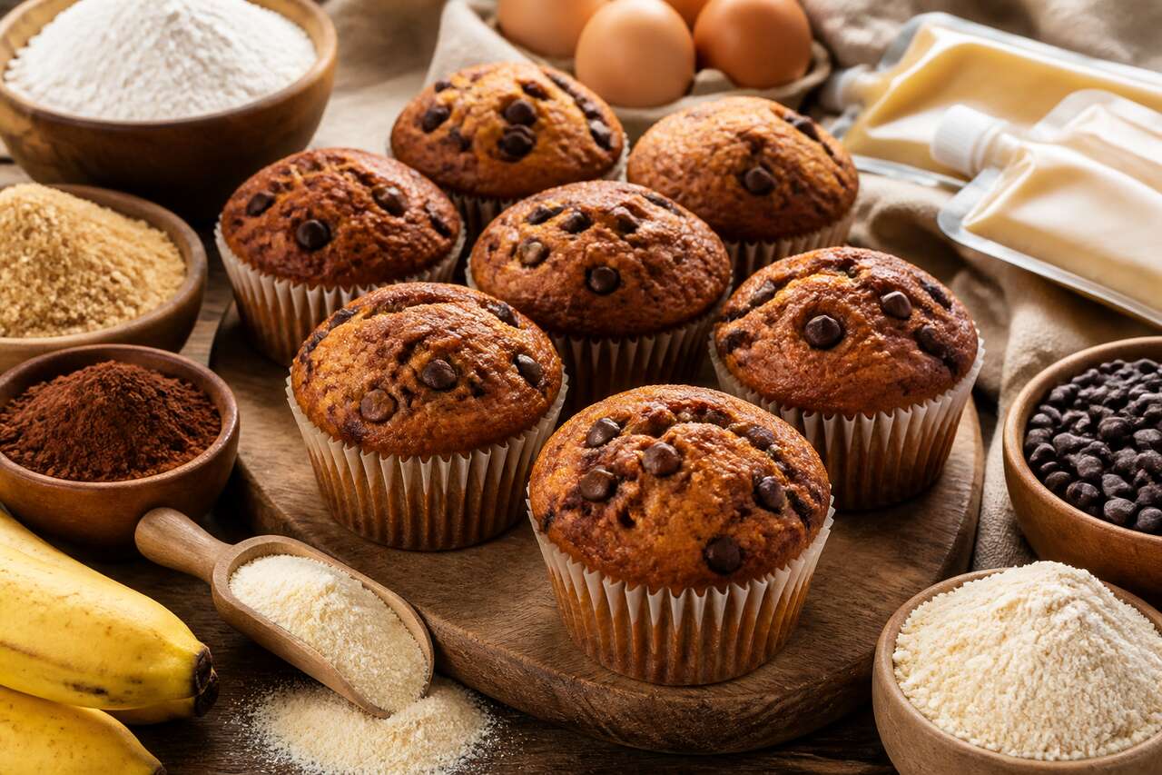 Recette facile de muffins à la banane et au chocolat