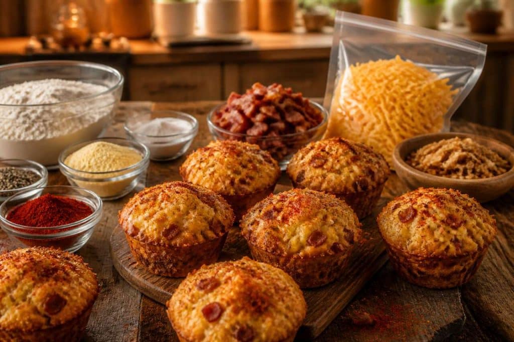 Recette de muffins au bacon et au cheddar