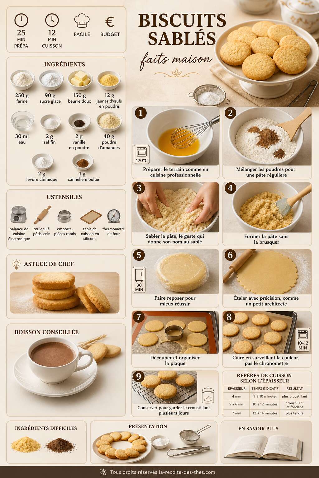 Fiche recette Recette de biscuits sabl&eacute;s faits maison