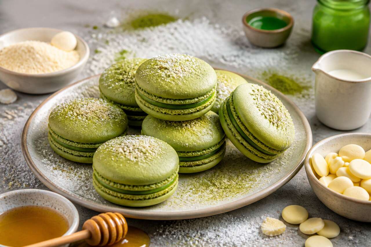 Recette de macarons au thé vert matcha