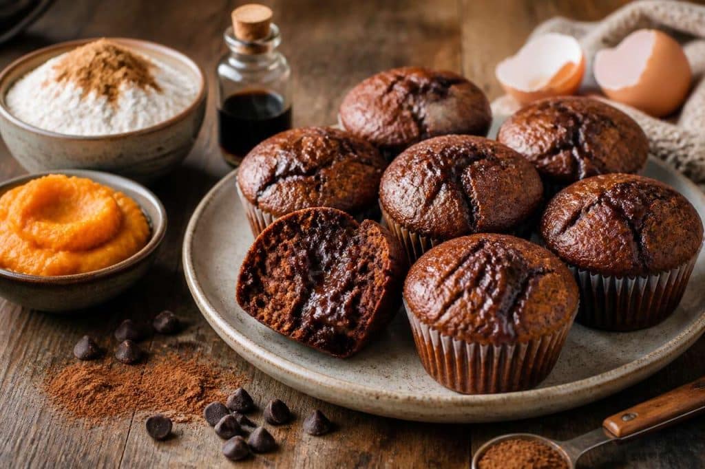 Recette de muffins à la patate douce et au chocolat