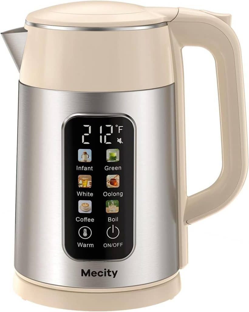 Test : bouilloire électrique Mecity 1, 7 l, acier inoxydable et 6 réglages