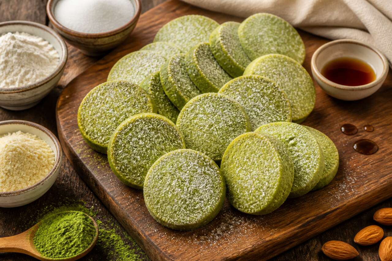 Recette de feuilles sablées au thé matcha