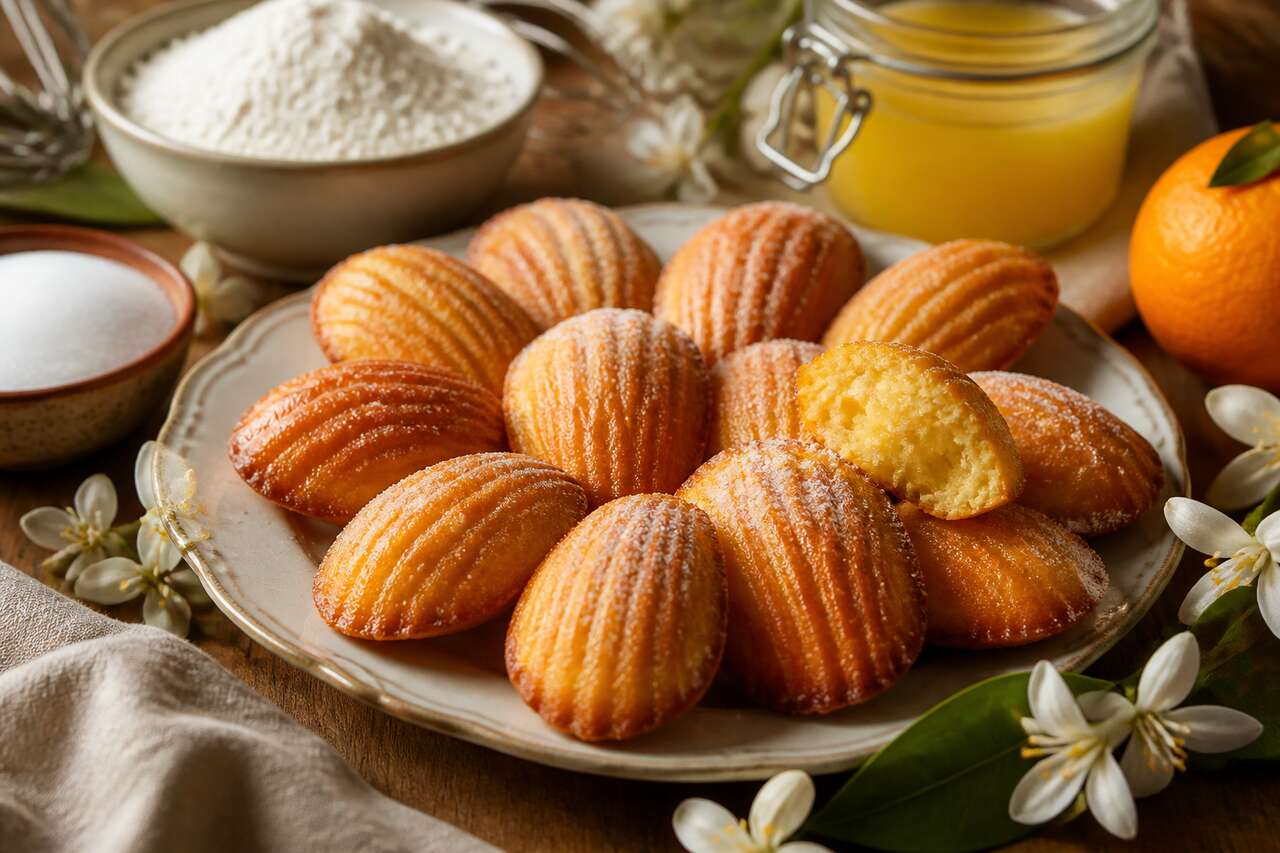 Recette de madeleines à la fleur d'oranger moelleuses et parfumées