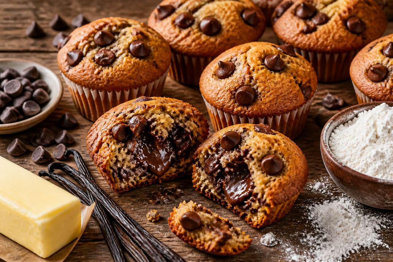 Recette facile de muffins aux pépites de chocolat