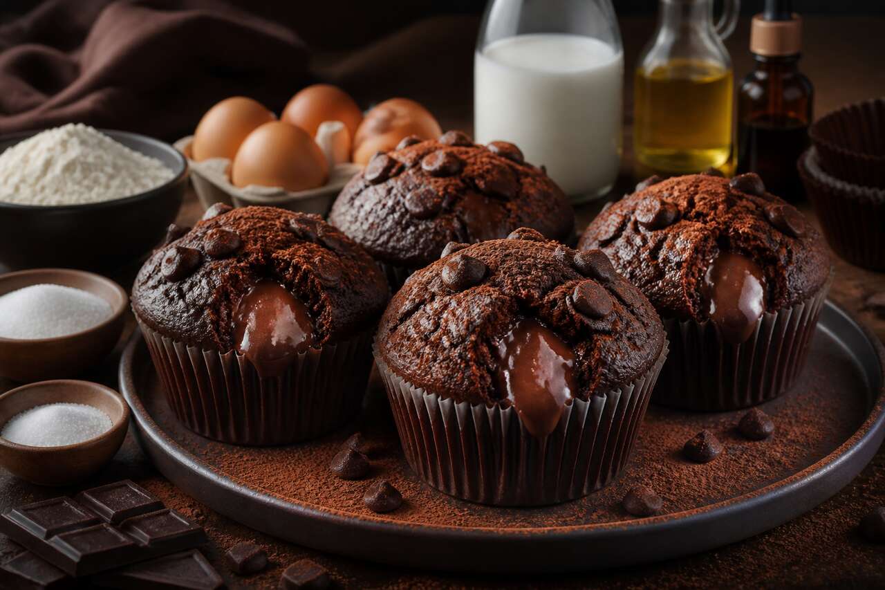 Recette de muffins au Nutella et chocolat noir