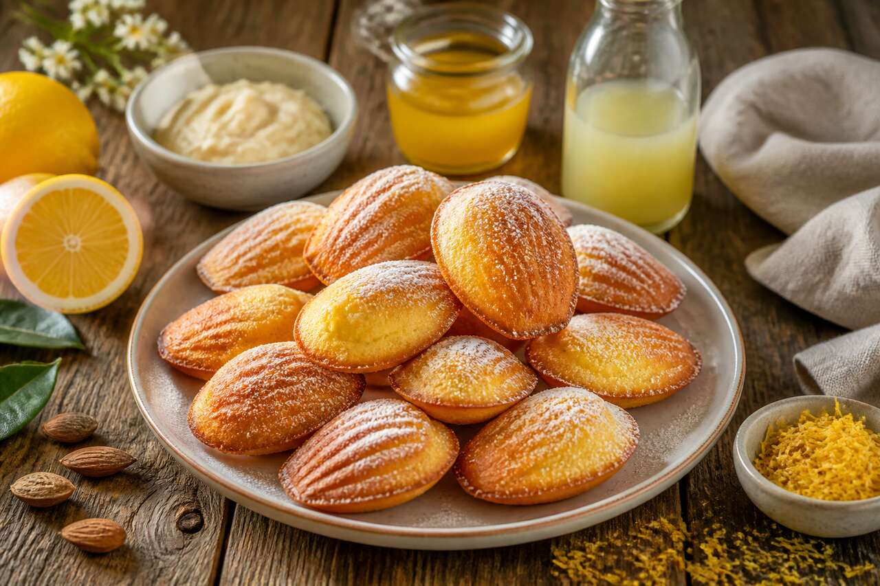 Recette de madeleines au citron et purée d'amandes