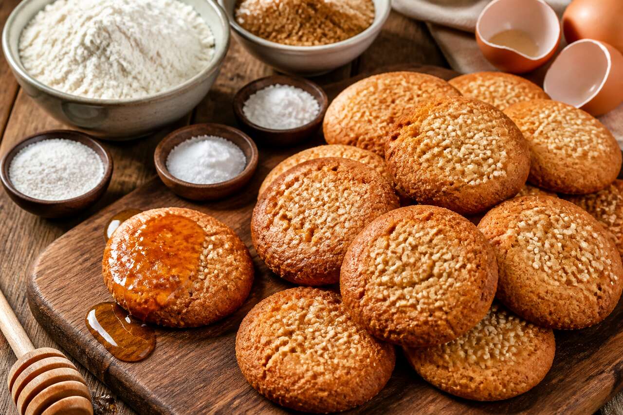 Recette de biscuits au miel et aux graines de sésame