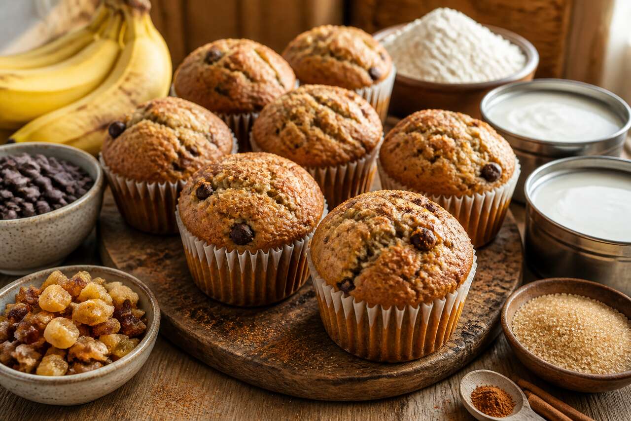 Recette facile de muffins aux bananes et à la faisselle