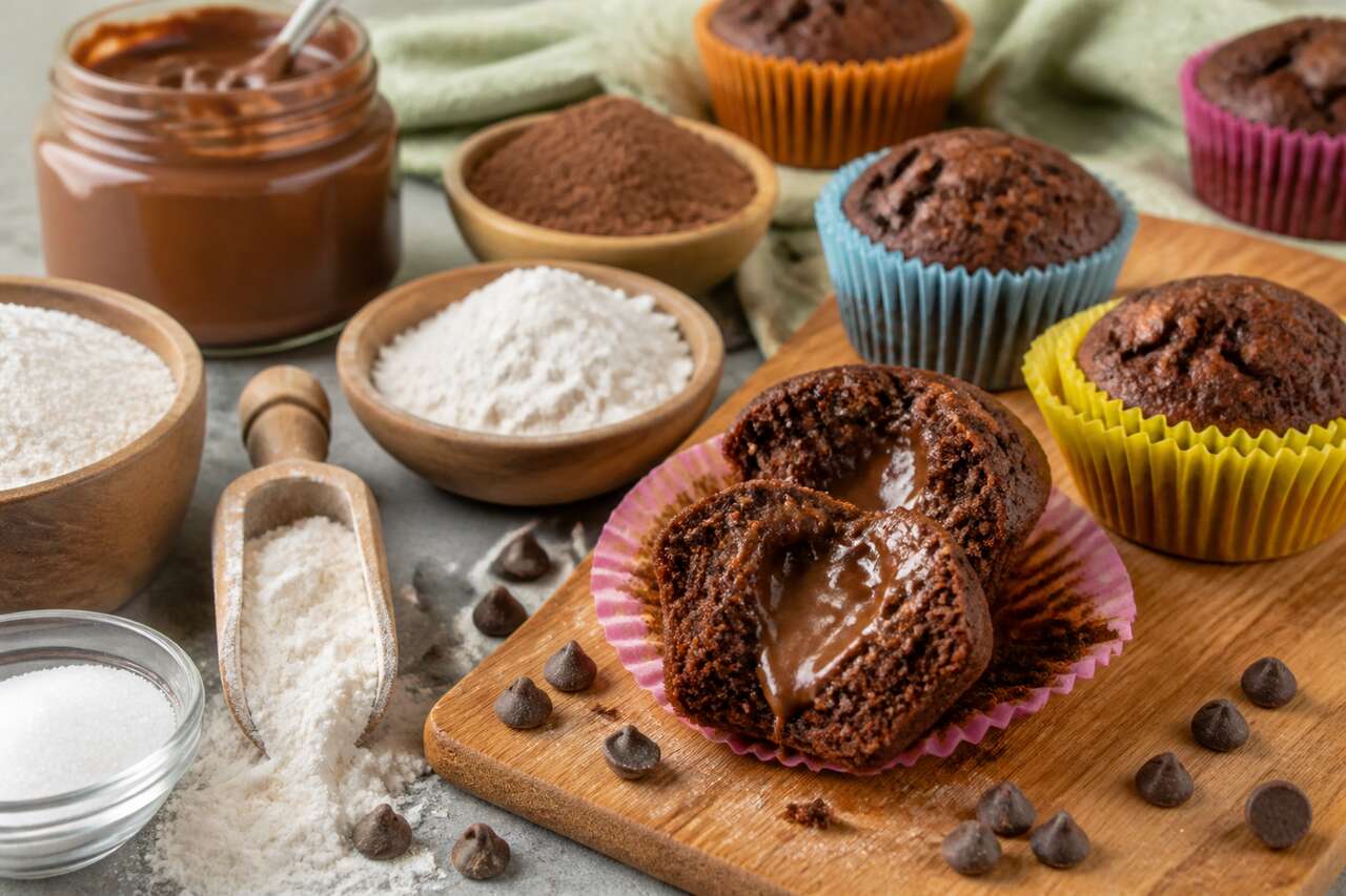 Recette de muffins au c&oelig;ur Nutella fondant