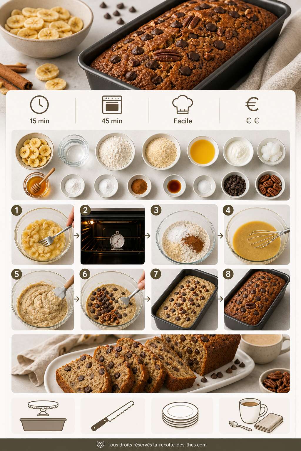 Fiche recette La meilleure recette de banana bread healthy Fiche recette La meilleure recette de banana bread healthy