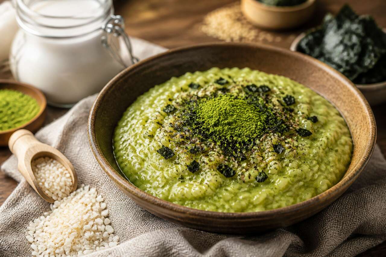 Recette du risotto au thé matcha et miso