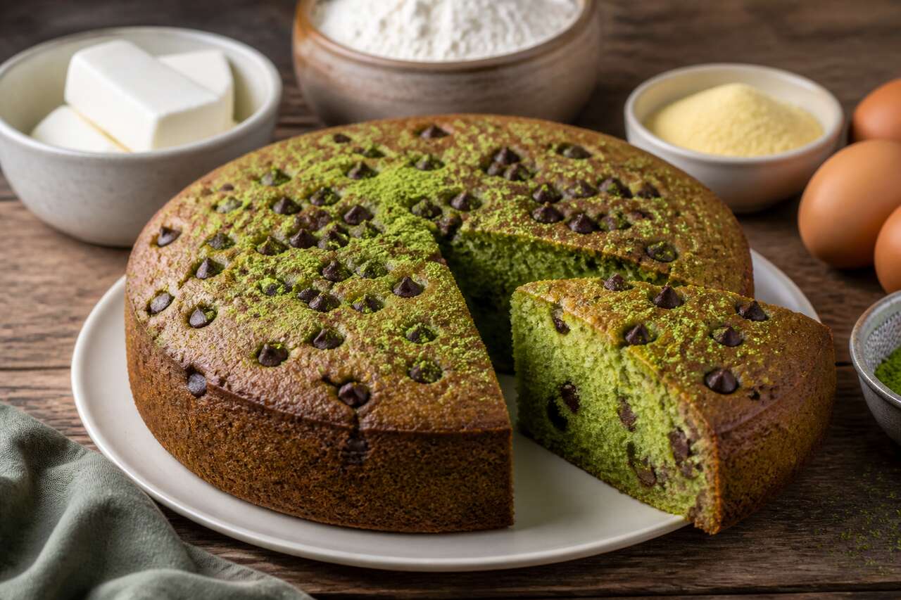 Recette de gâteau à la ricotta, chocolat et thé matcha