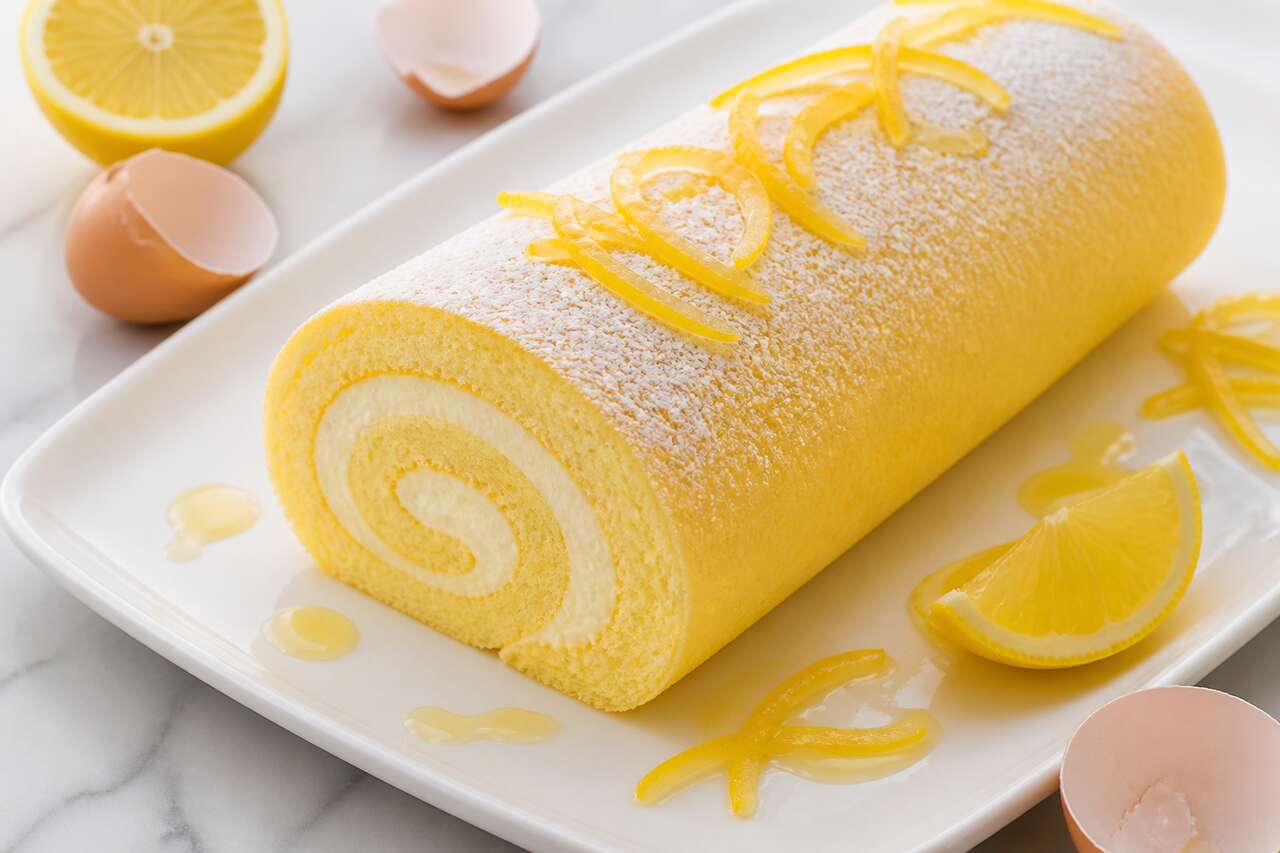 Recette du biscuit roul&eacute; avec sa ganache au citron