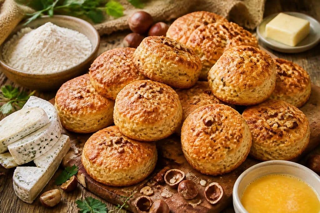 Recette de biscuits salés au Boursin et noisettes
