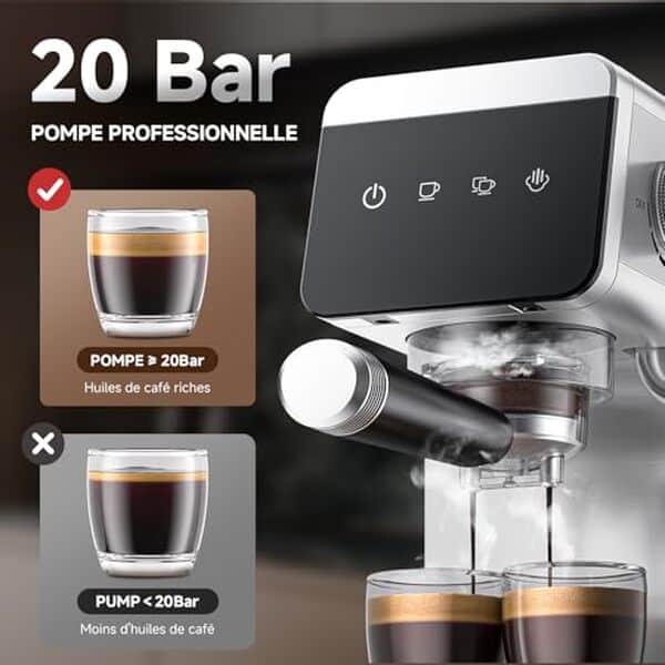 Découvrez notre test détaillé de la machine à café expresso AMZCHEF 20 bar 1350 W : performances, fonctionnalités et verdict d'achat.