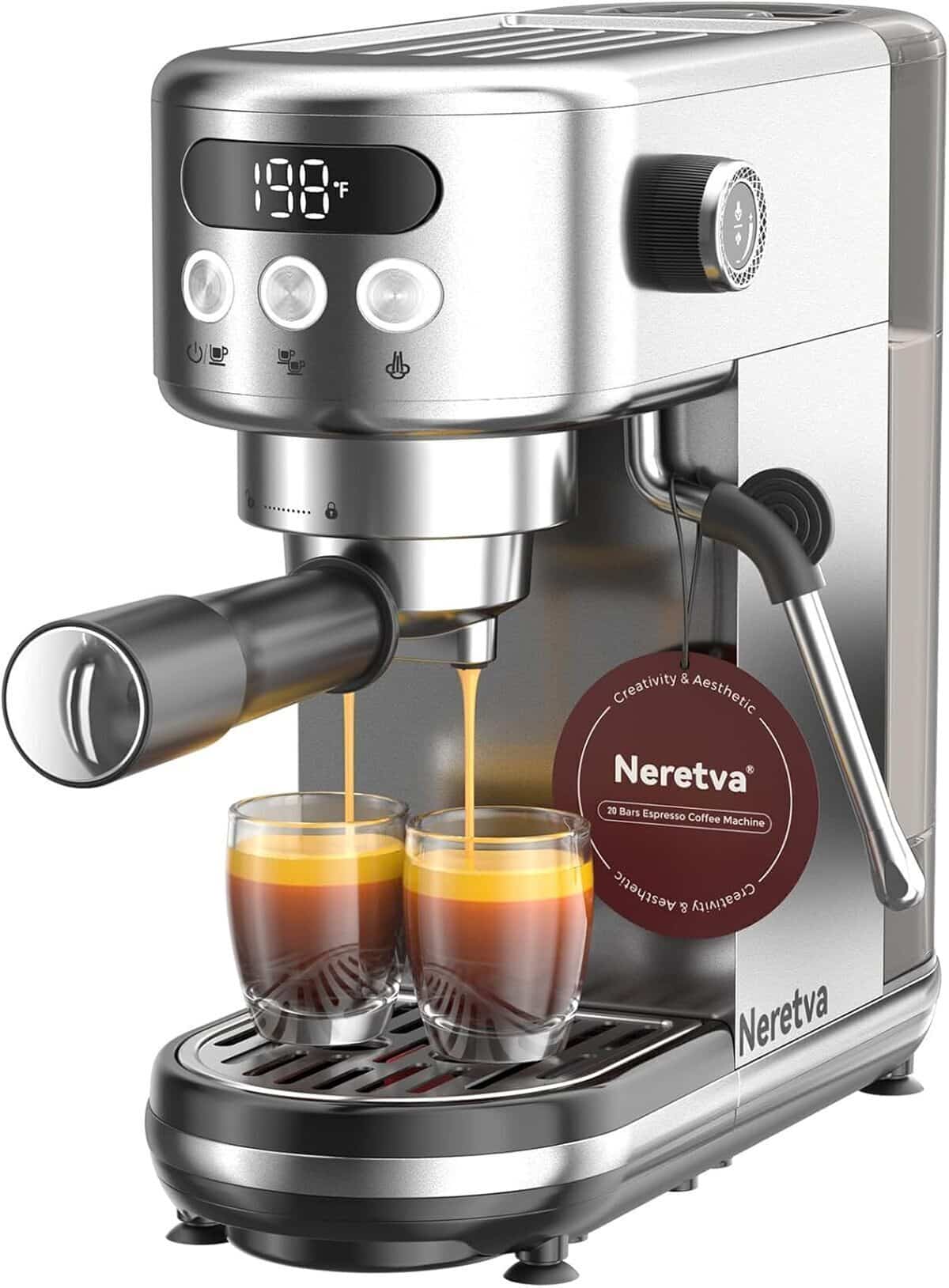 Test de la cafetière expresso Neretva 20 bar compacte acier inoxydable