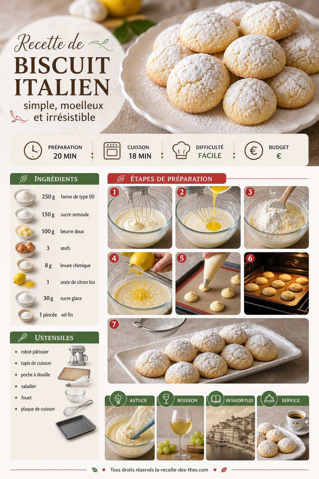 Fiche recette Recette de biscuit italien : simple, moelleux et irrésistible Fiche recette Recette de biscuit italien : simple, moelleux et irrésistible