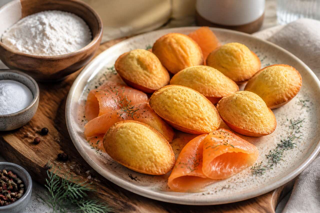 Recette facile de mini madeleines au saumon fumé