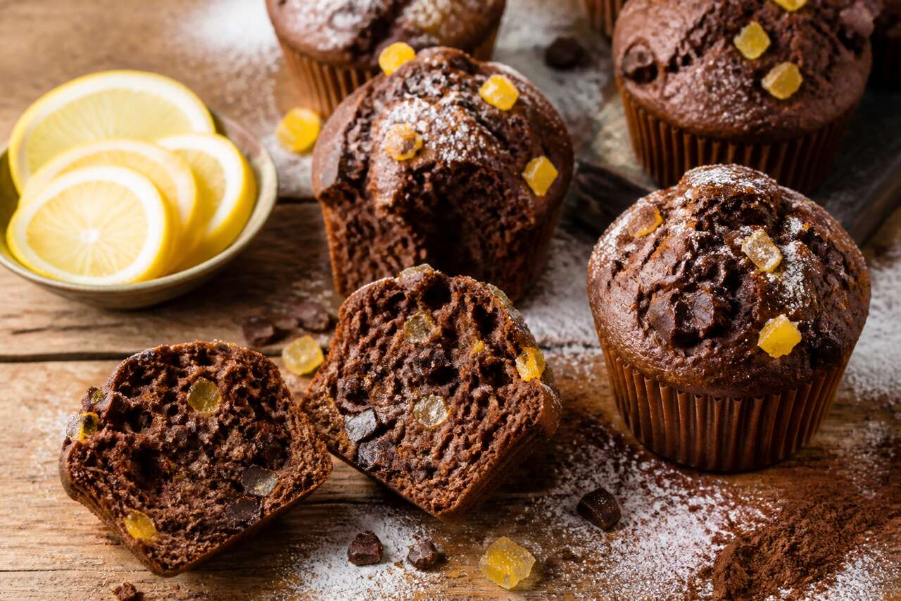 Recette de muffins au chocolat et citron confit