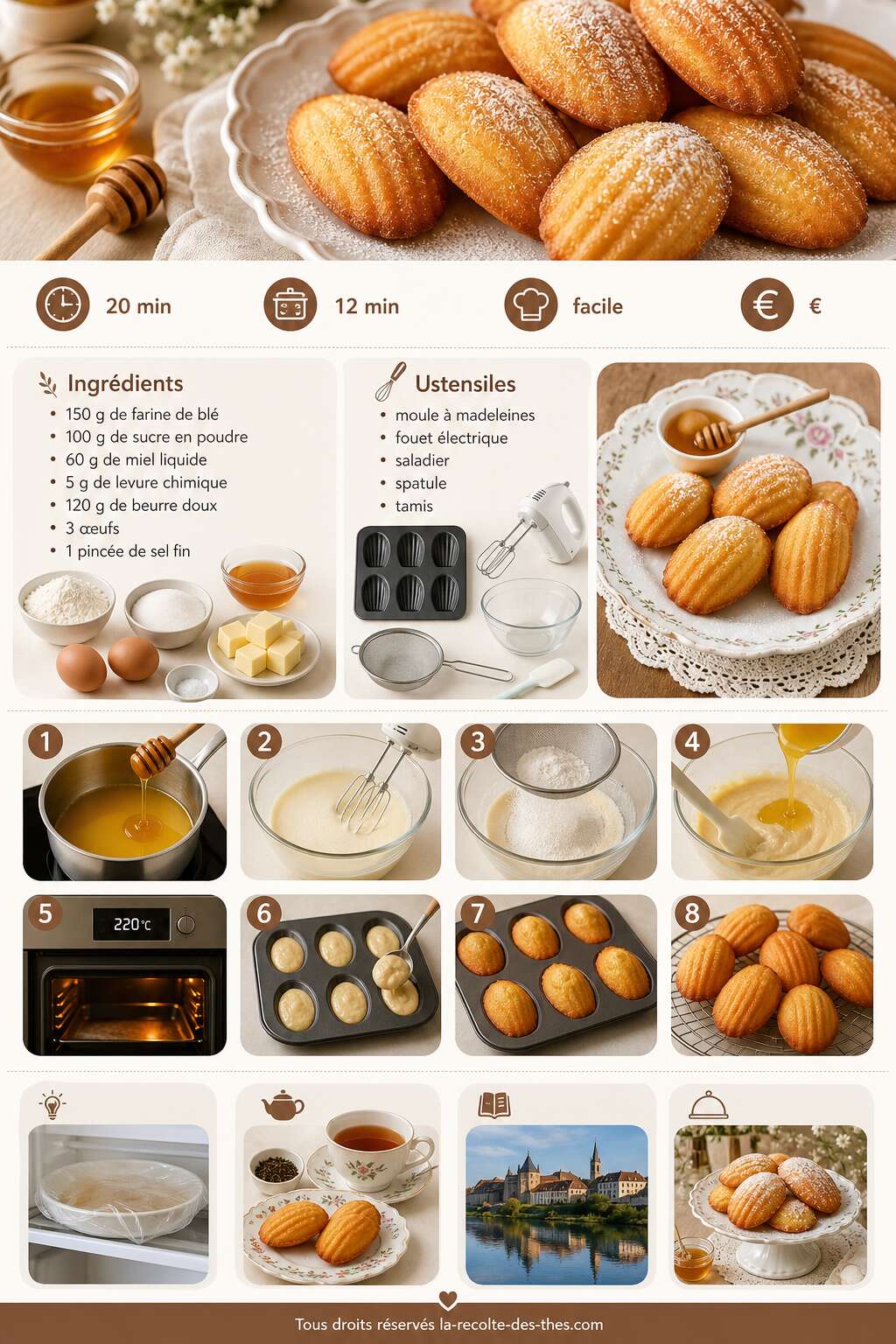 Fiche recette Recette des madeleines au miel de grand-m&egrave;re