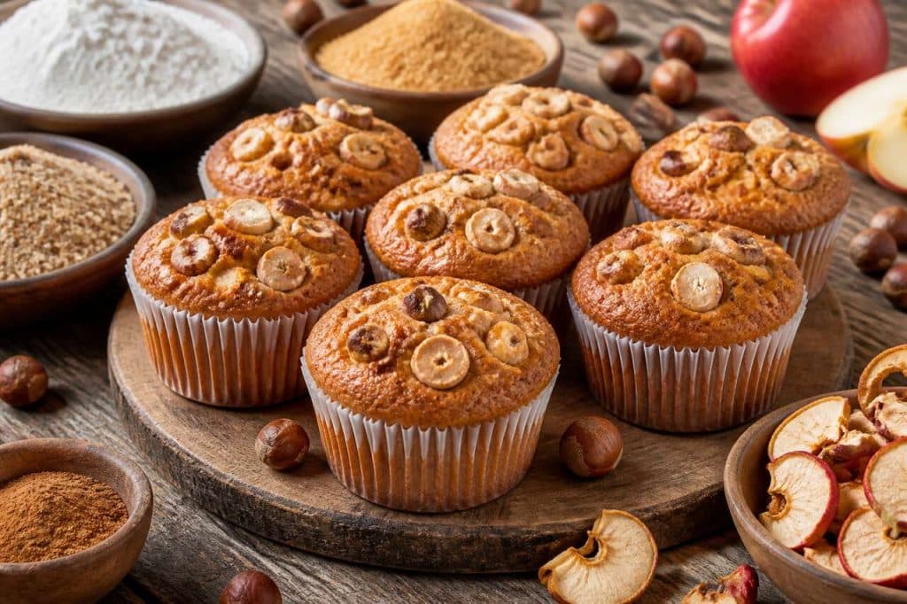 Recette facile de muffins aux noisettes et aux pommes